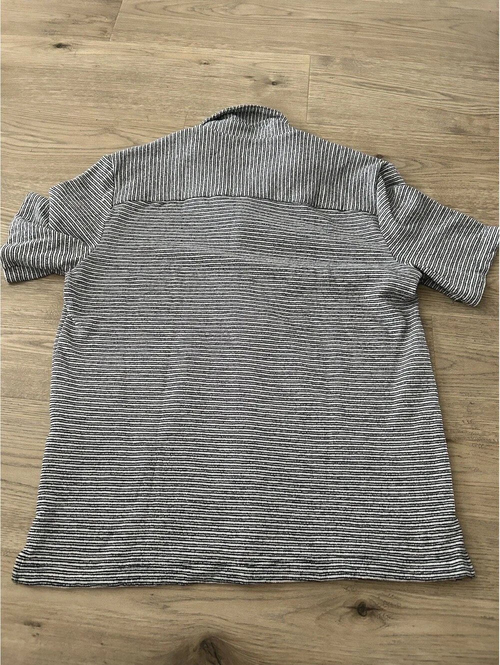 J Crew Men's Textured Camp Collar Knit Shirt In Stripe Short Sleeve Small